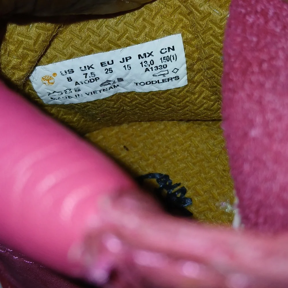 Timberland Pink Toddler‎ girls boots Size 8